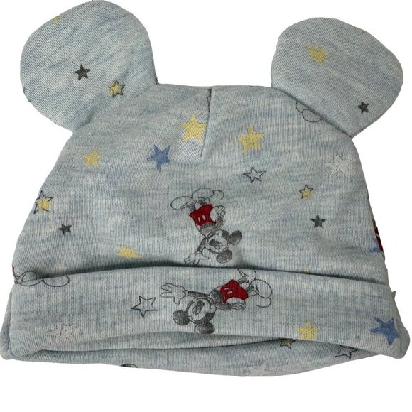 Disney Mickey Mouse Gray Newborn Hat with Ears 0/3M - Picture 1 of 4